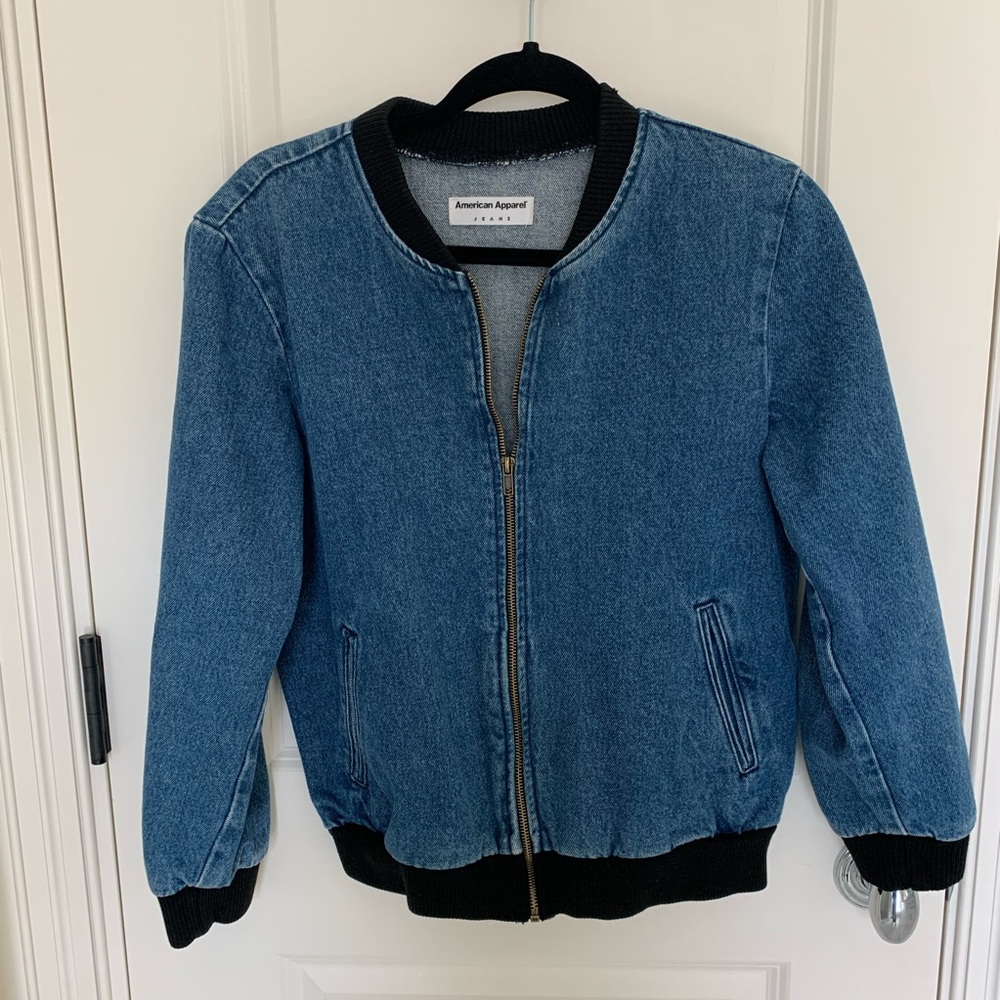 American Apparel Denim Bomber Jacket